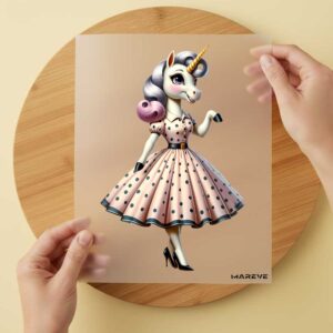 Bügelbild/Sticker -Einhorn Pinup - 2