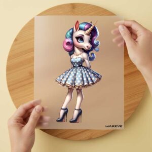 Bügelbild/Sticker -Einhorn Pinup - 4