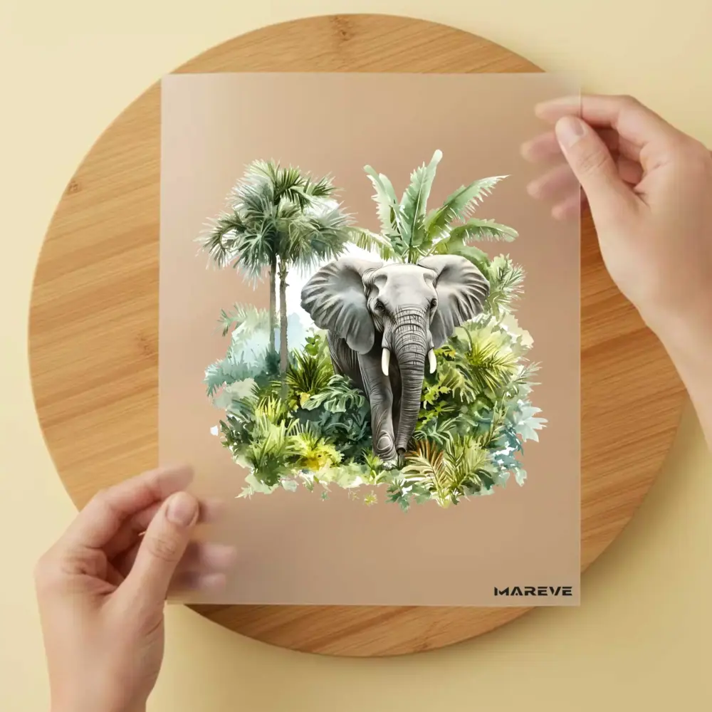 Bügelbild/Sticker - Elefant - Wildnis