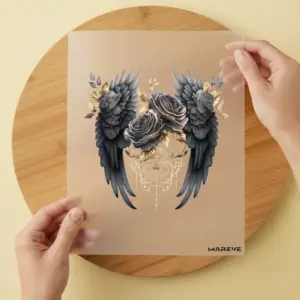 Bügelbild/Sticker/Sticker - Engelsflügel - Schwarz