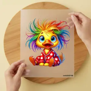 Bügelbild/Sticker - Ente  - bunte Haare