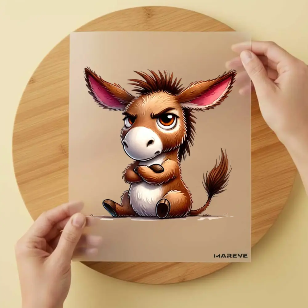 Bügelbild/Sticker - Esel - Beleidigt
