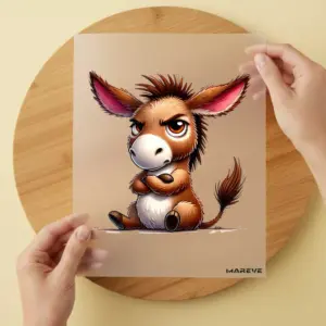 Bügelbild/Sticker - Esel - Beleidigt