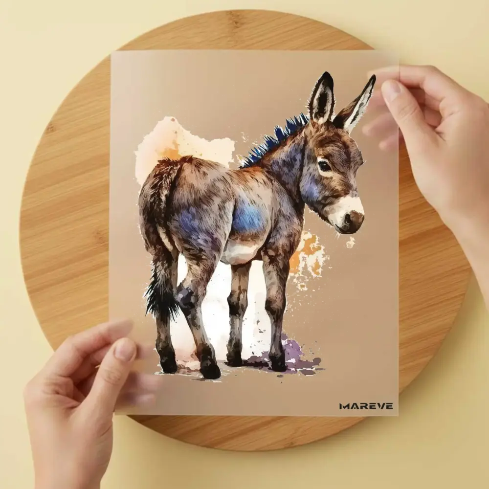 Bügelbild/Sticker - Esel - Watercolour