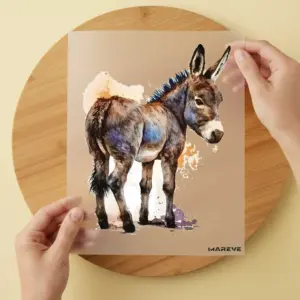 Bügelbild/Sticker - Esel - Watercolour