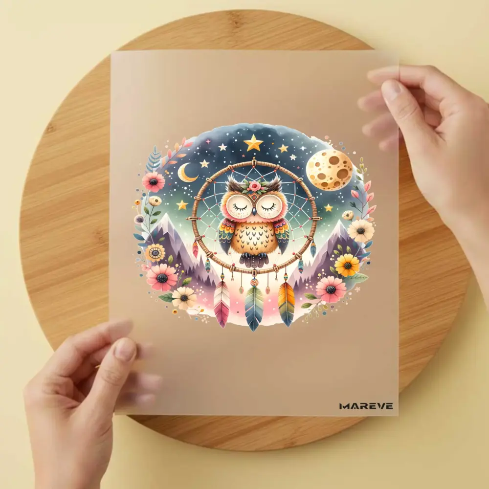 Bügelbild/Sticker - Eule - Traumfänger - Magic