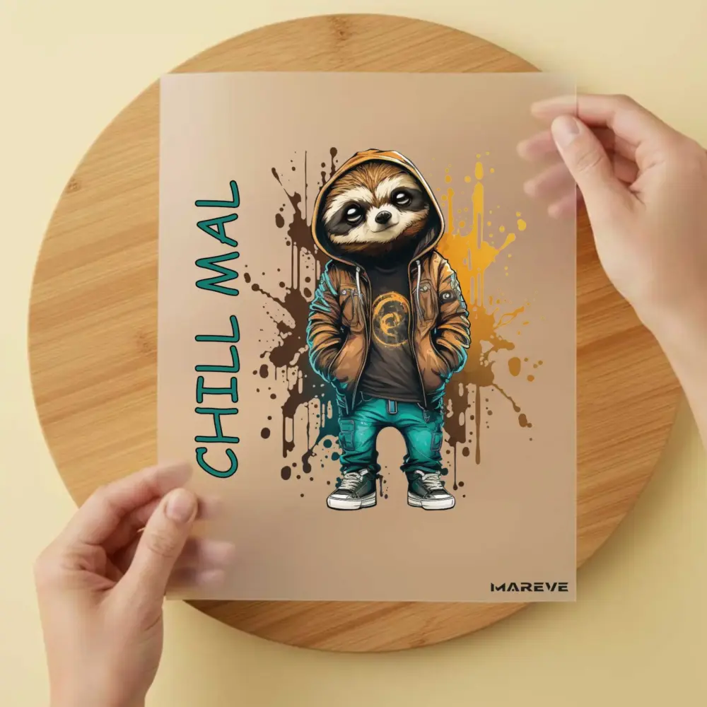 Bügelbild/Sticker - Faultier - Chill Mal