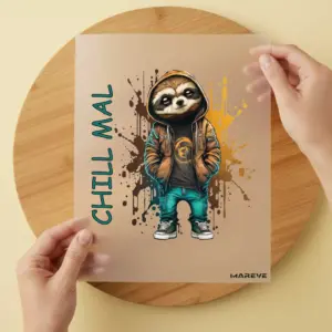 Bügelbild/Sticker - Faultier - Chill Mal