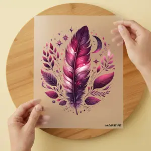Bügelbild/Sticker - Feder - Pink