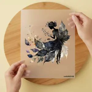 Bügelbild/Sticker - Fee - Schwarz