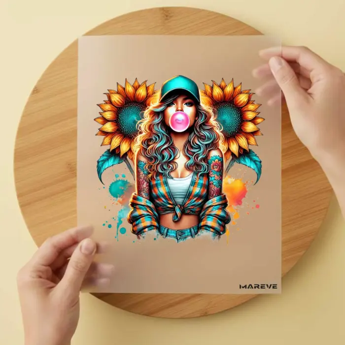 Frau-Sonnenblume-Kaugummi
