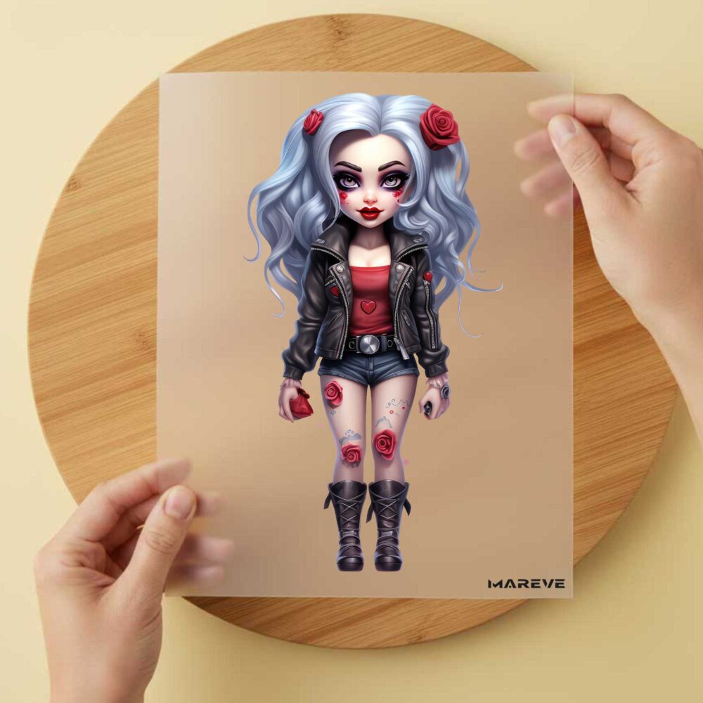 Bügelbild/Sticker - Frau - weiße Haare