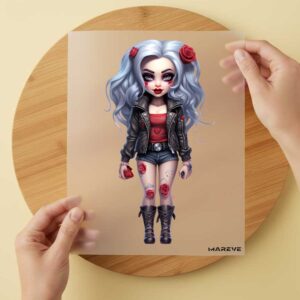 Bügelbild/Sticker - Frau - weiße Haare