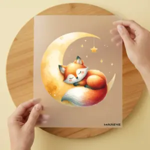 Bügelbild/Sticker - Fuchs - Mond