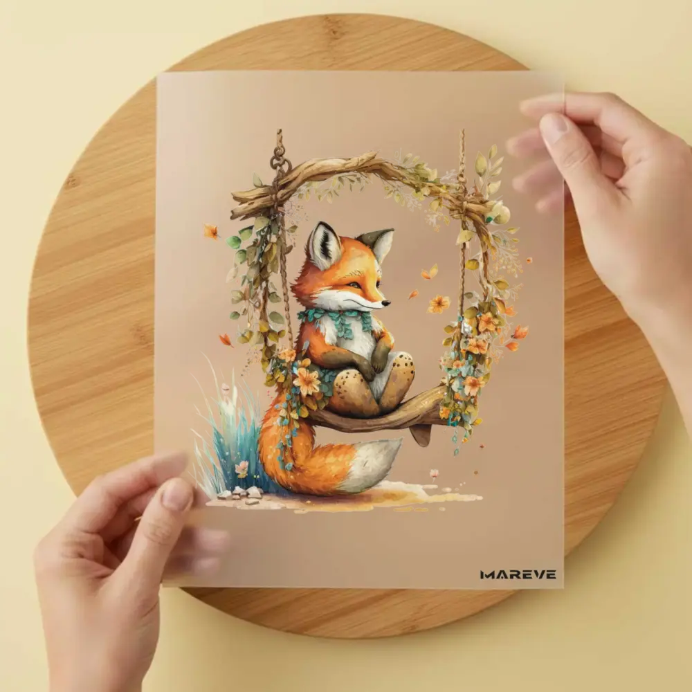 Bügelbild/Sticker - Fuchs - Schaukel