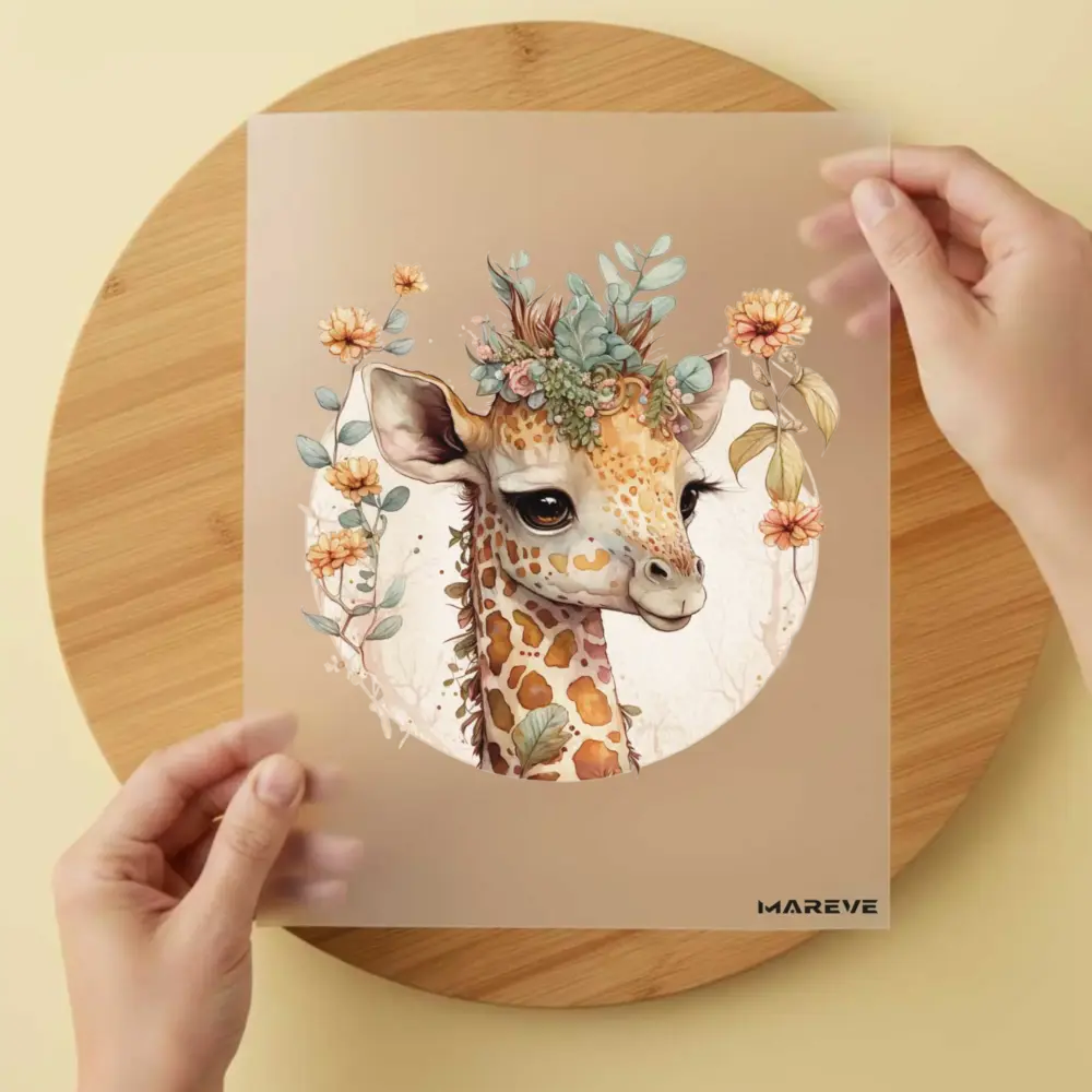 Bügelbild/Sticker - Giraffe - Flowerbomb