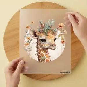 Bügelbild/Sticker - Giraffe - Flowerbomb