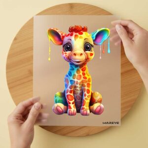 Bügelbild/Sticker - Giraffe - Rainbow