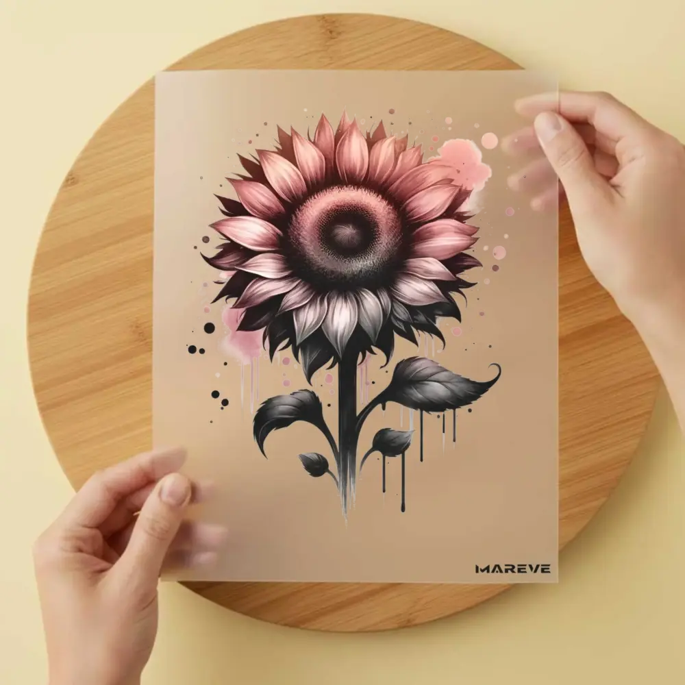 Bügelbild/Sticker - Gothic Sonnenblume