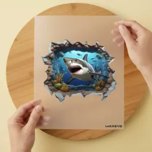 Bügelbild/Sticker - Hai - Unterwasser