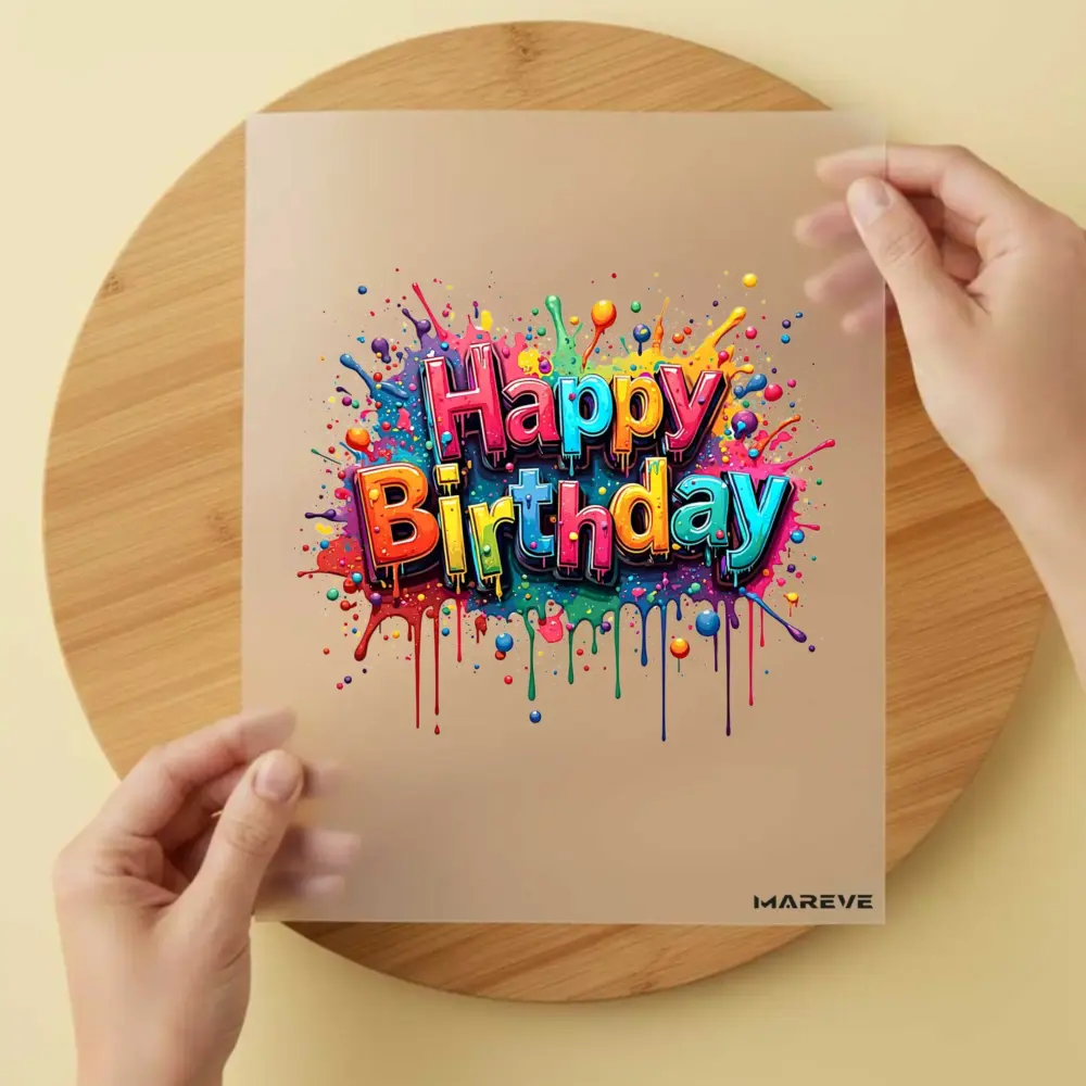 Bügelbild/Sticker - Happy Birthday - Bunt