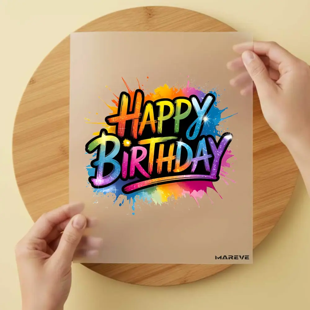 Bügelbild/Sticker/Sticker - Happy Birthday - Bunt/Schwarz