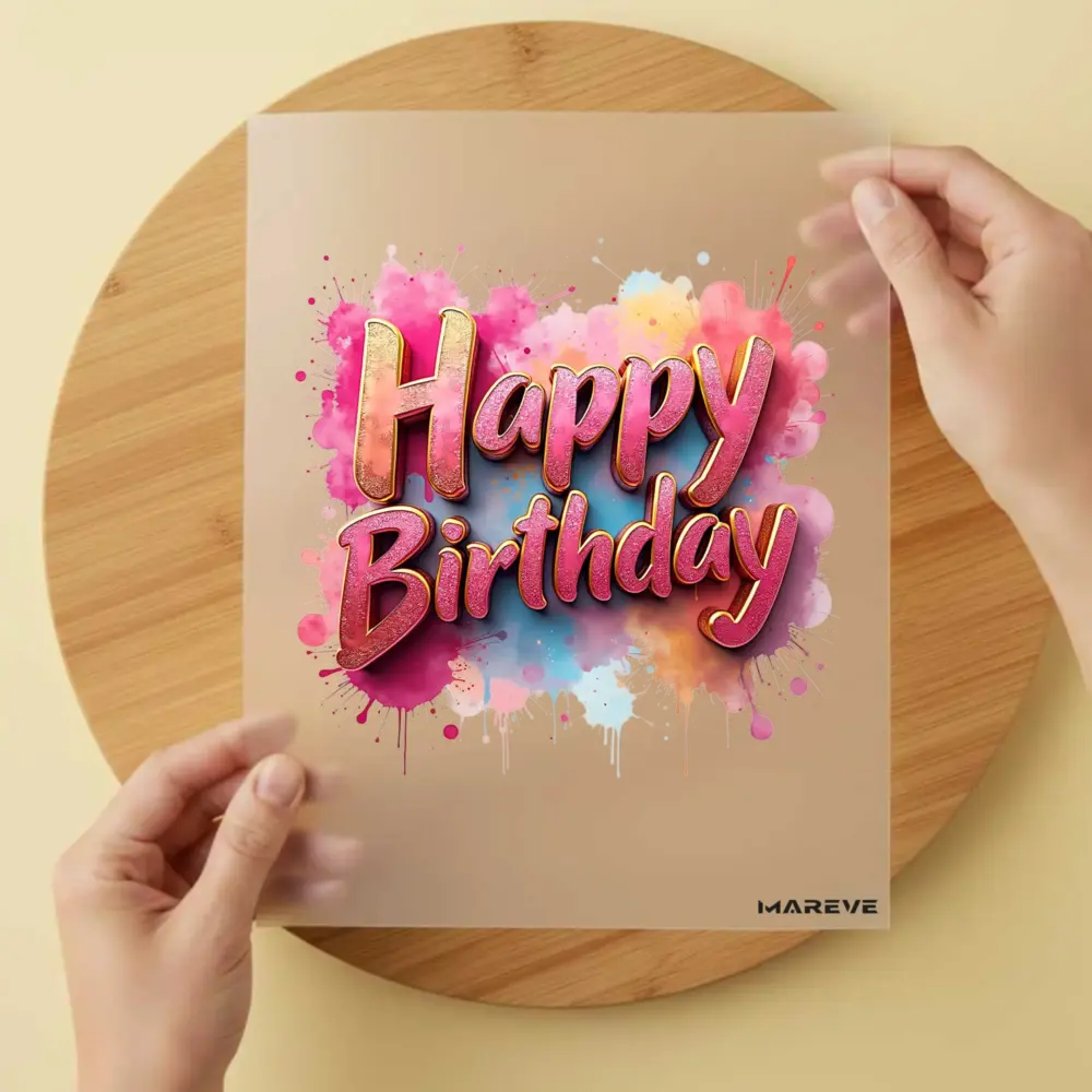Bügelbild/Sticker - Happy Birthday - Rosa