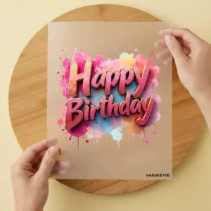 Bügelbild/Sticker - Happy Birthday - Rosa