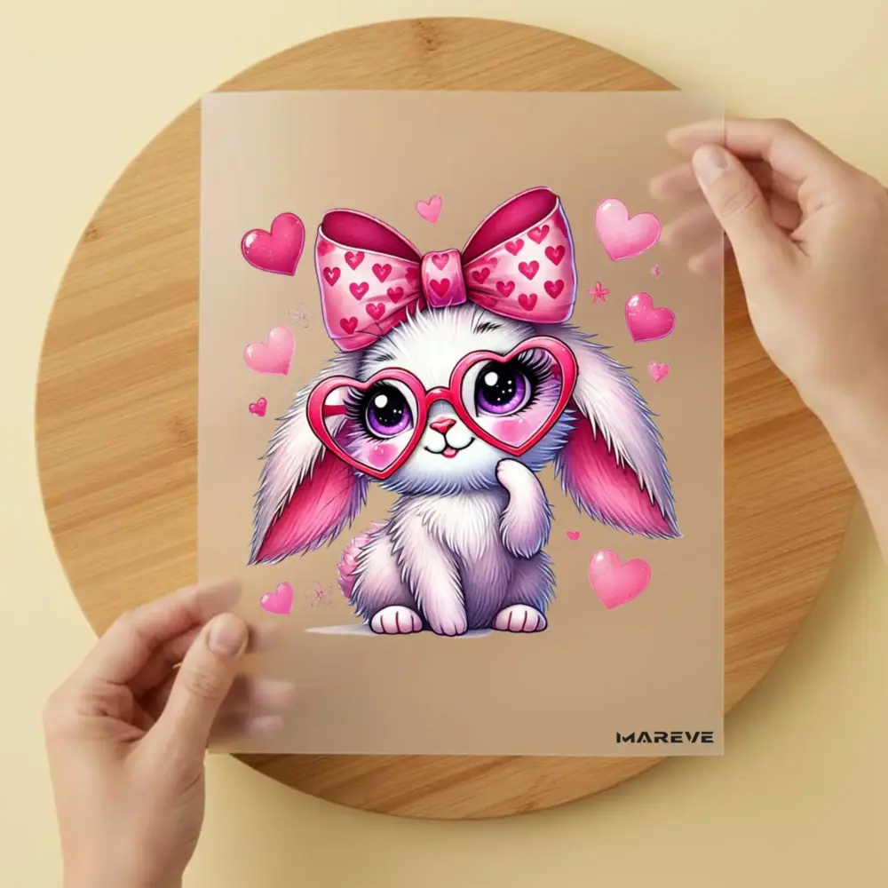 Bügelbild/Sticker - Hase - Herz - Sonnenbrille