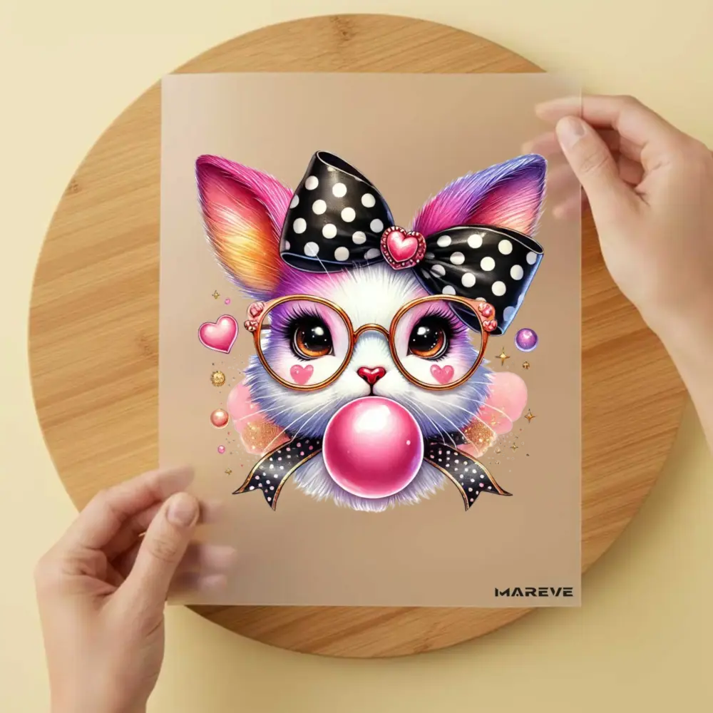 Bügelbild/Sticker - Hase - Kaugummi