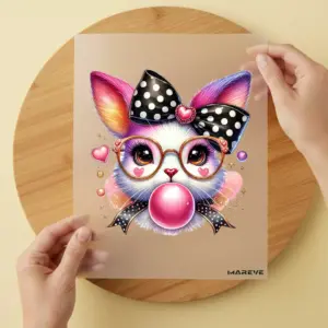 Bügelbild/Sticker - Hase - Kaugummi