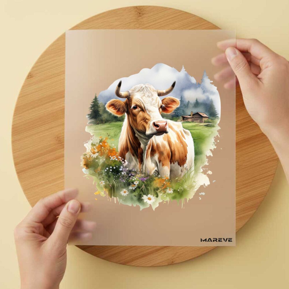 Bügelbild/Sticker - Highland Kuh - Weide