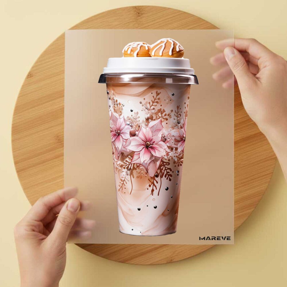 Bügelbild/Sticker - Kaffeebecher/Kekse