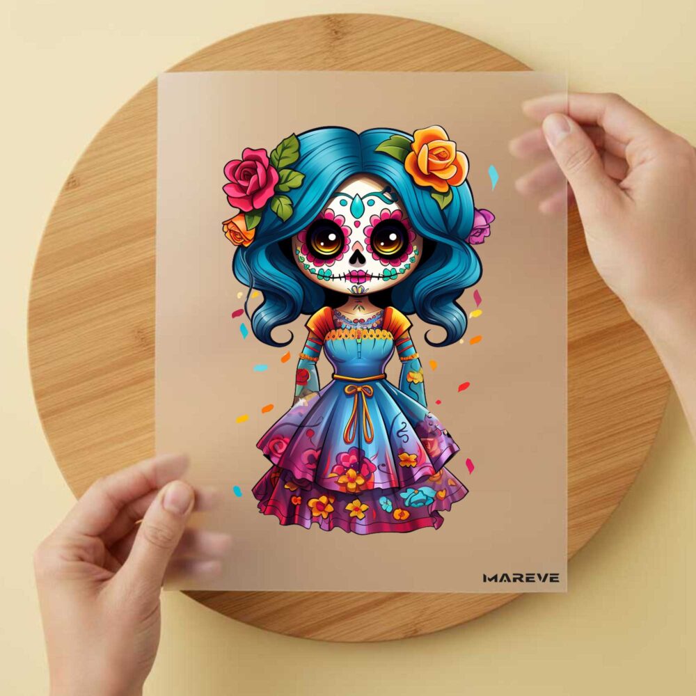 Bügelbild/Sticker - La Catrina - Bunt