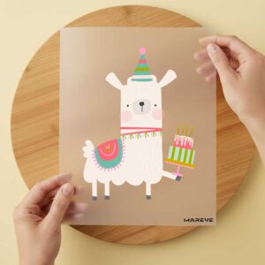 Bügelbild/Sticker - Lama - Torte