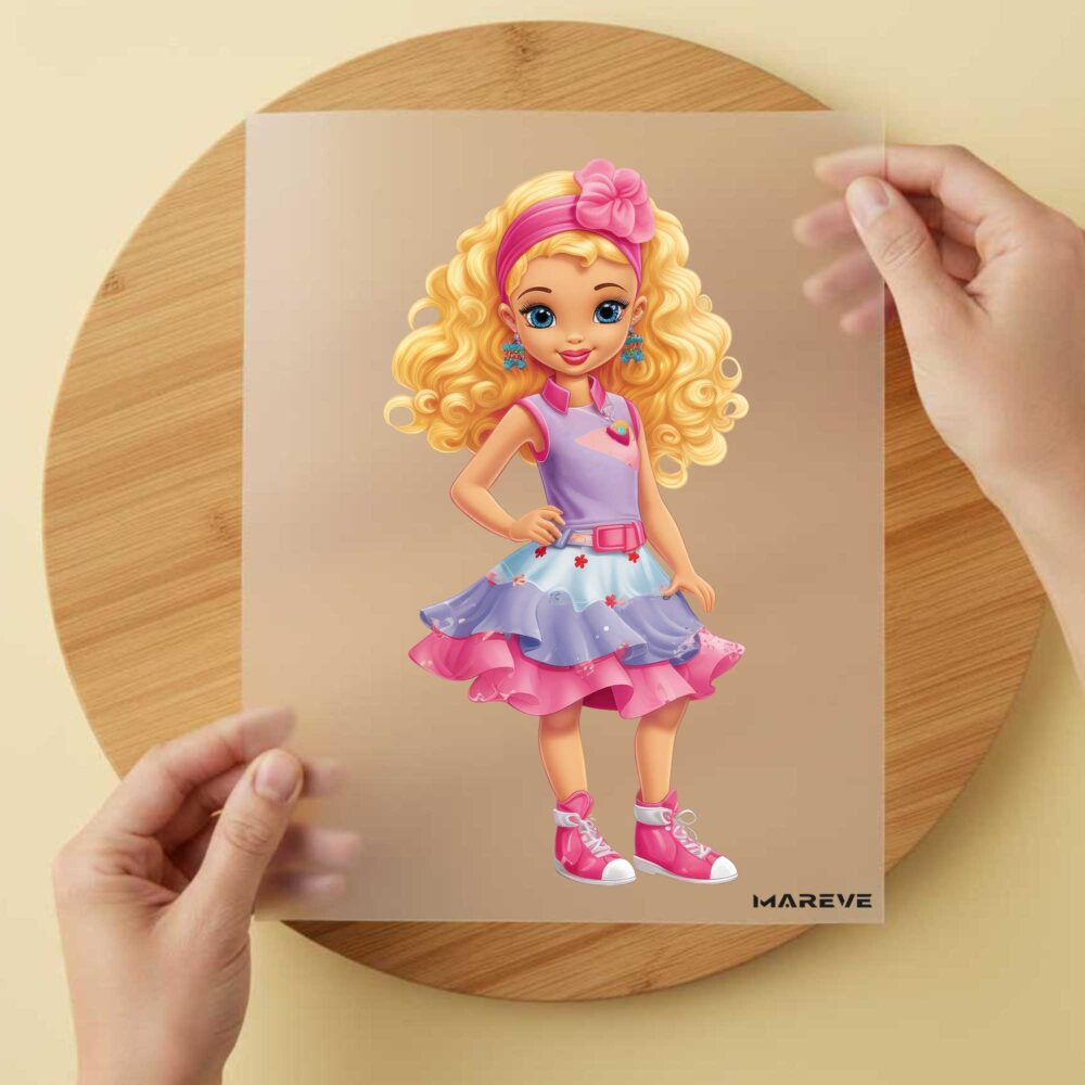 Bügelbild/Sticker - Mädchen - Lila/Blau/Rosa