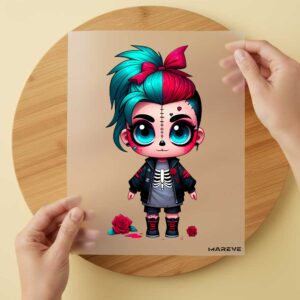 Bügelbild/Sticker - Mädchen - Naht im Gesicht
