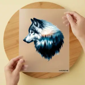 Bügelbild/Sticker - Magic Wolf - Dark Forrest