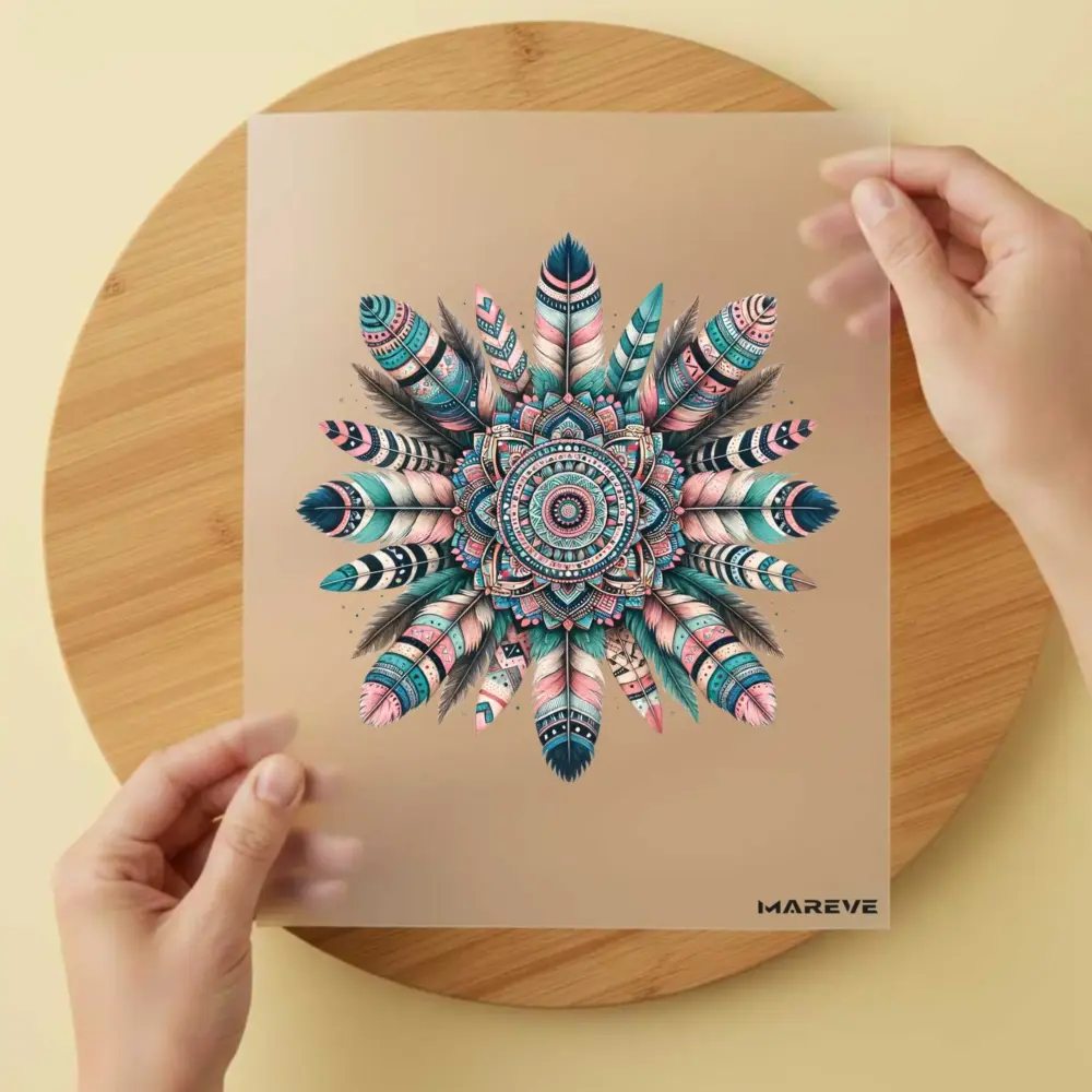 Bügelbild/Sticker - Mandala - Türkis/Rosa - 2