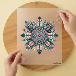 Bügelbild/Sticker - Mandala - Türkis/Rosa - 2