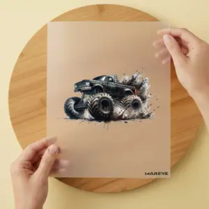 Bügelbild/Sticker - Monstertruck - Schwarz