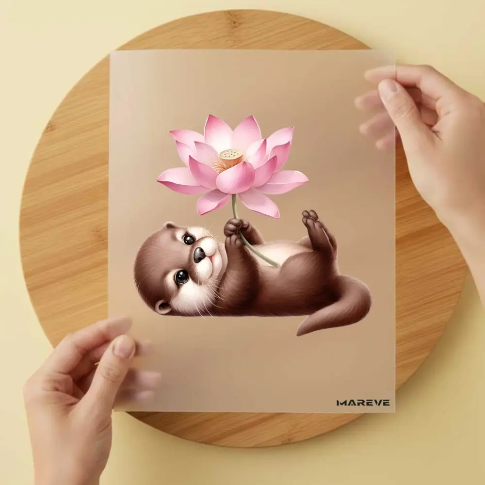 Bügelbild/Sticker - Otter - Blume