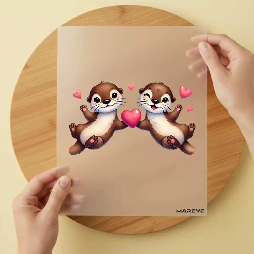 Bügelbild/Sticker - Otter - Love