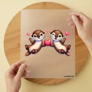 Bügelbild/Sticker - Otter - Love