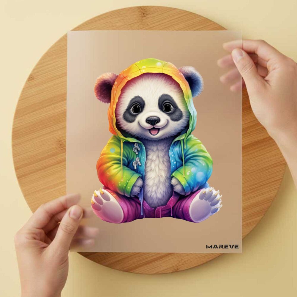 Bügelbild/Sticker - Panda - Rainbow