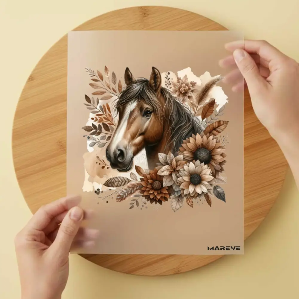 Bügelbild/Sticker - Pferd - Flower - 1