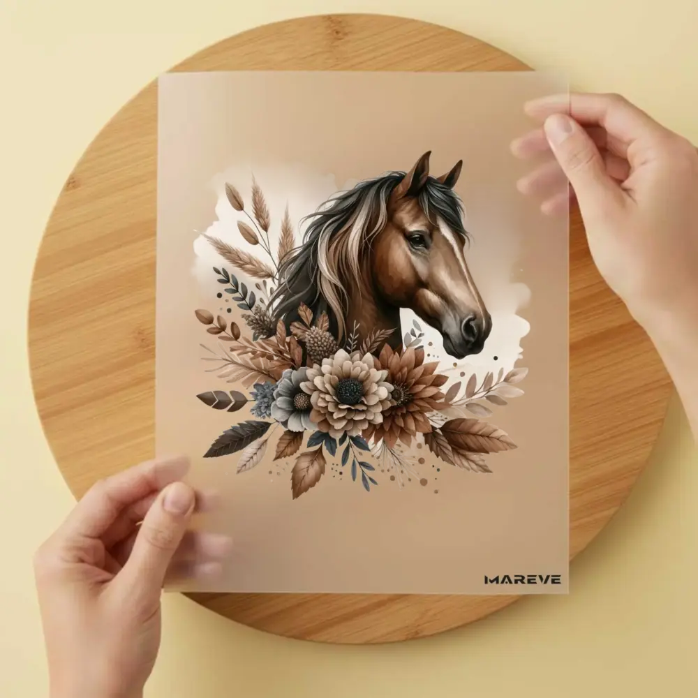 Bügelbild/Sticker - Pferd - Flower - 2