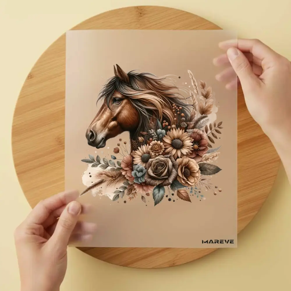 Bügelbild/Sticker - Pferd - Flower - 3
