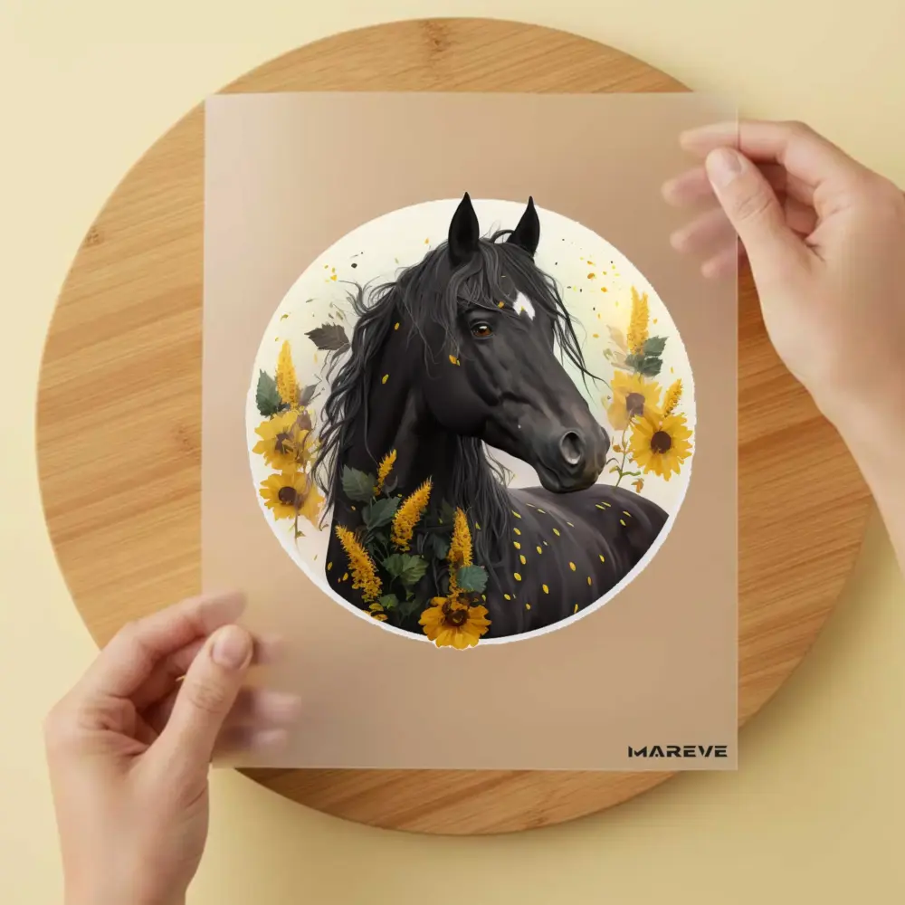 Bügelbild/Sticker - Pferd - Schwarz