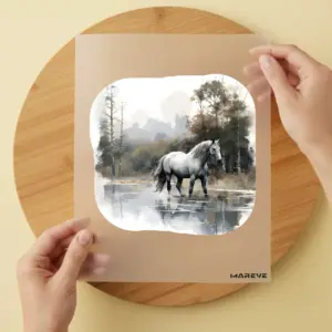 Bügelbild/Sticker - Pferd - Weiß